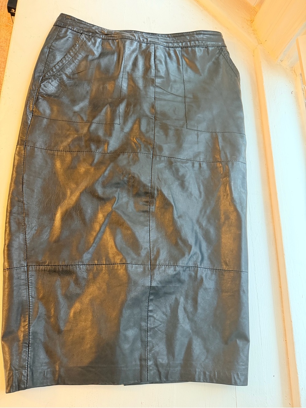 ASOS Black Faux Leather Pencil Skirt - Sleek Panel Design